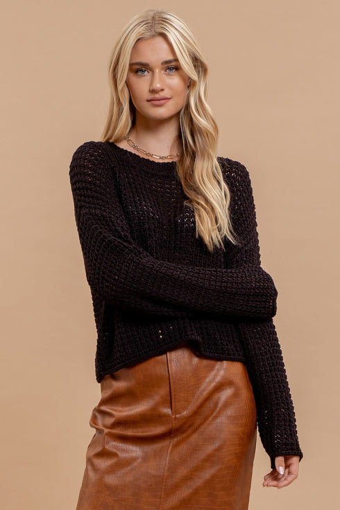 SOILD KNIT CREW SWEATER